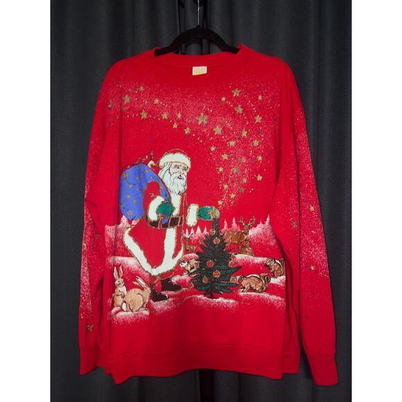 Ugly Christmas Sweater Sweaters - Ugly Christmas Sweater Xmas Sweatshirt Crewneck Size XL Vintage